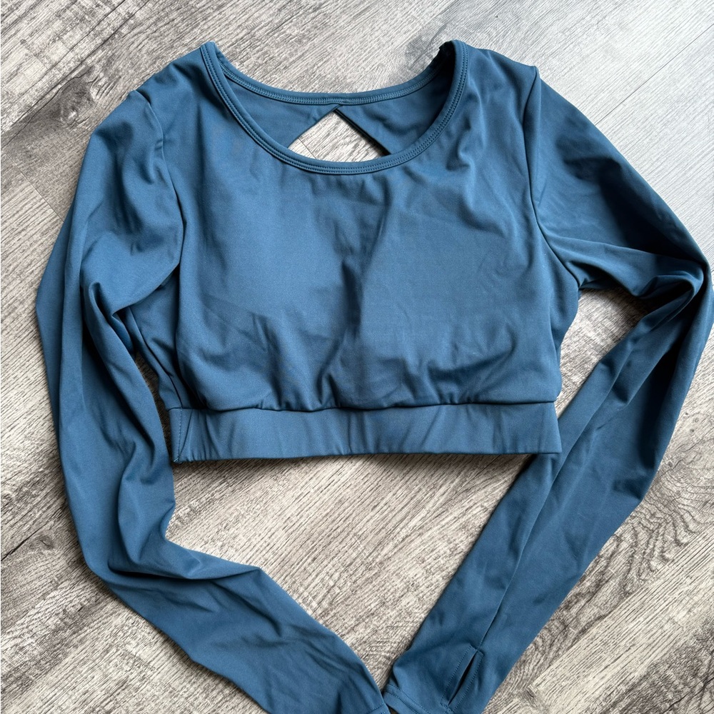 Women's Blue Long Sleeve Top